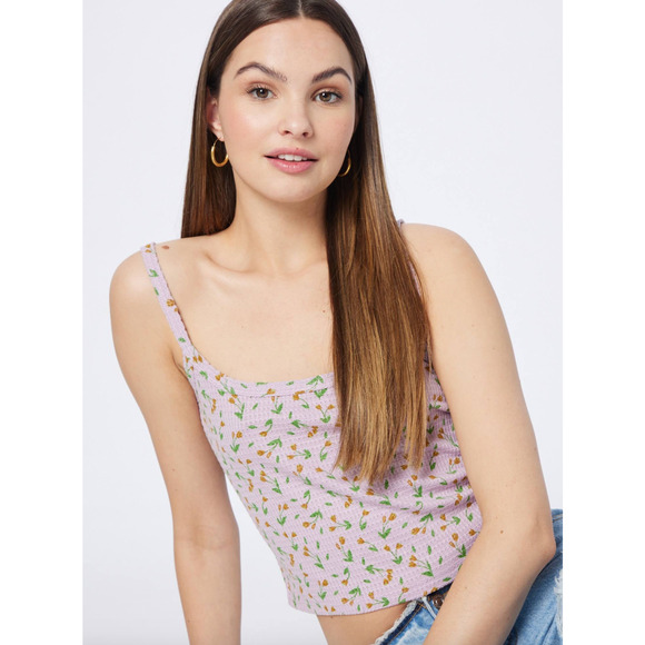 Free People Intimately Tank Top Womens L Large Lilac One of the Girls Camisole - Picture 15 of 16